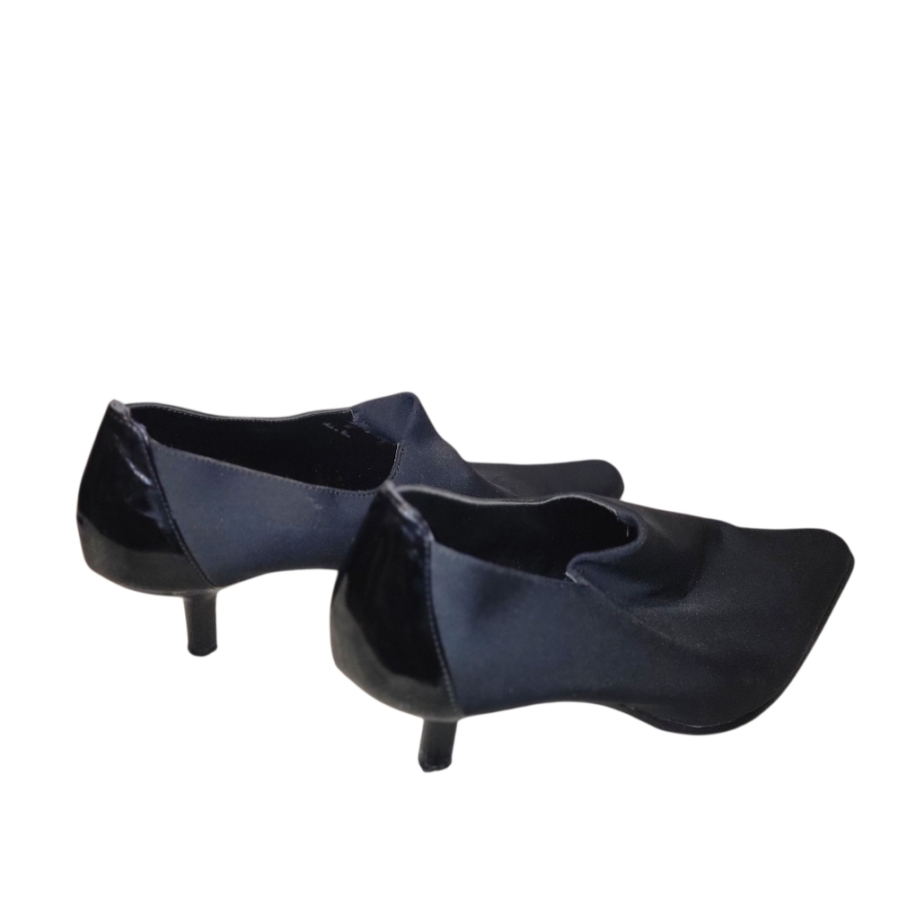 Donald Pliner Couture Lacia Sock Knit/Leather Trim Kitten Heel In Black, Size 10 - Picture 7 of 9